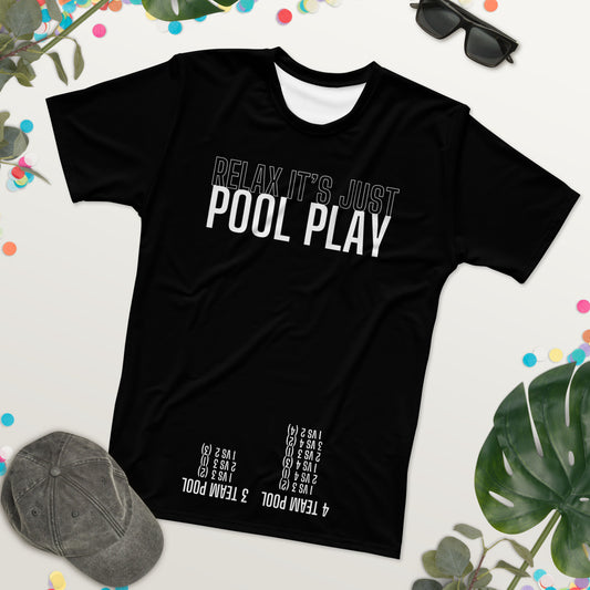 Pool Play - Upside Down Schedule on front - Men's t-shirt
