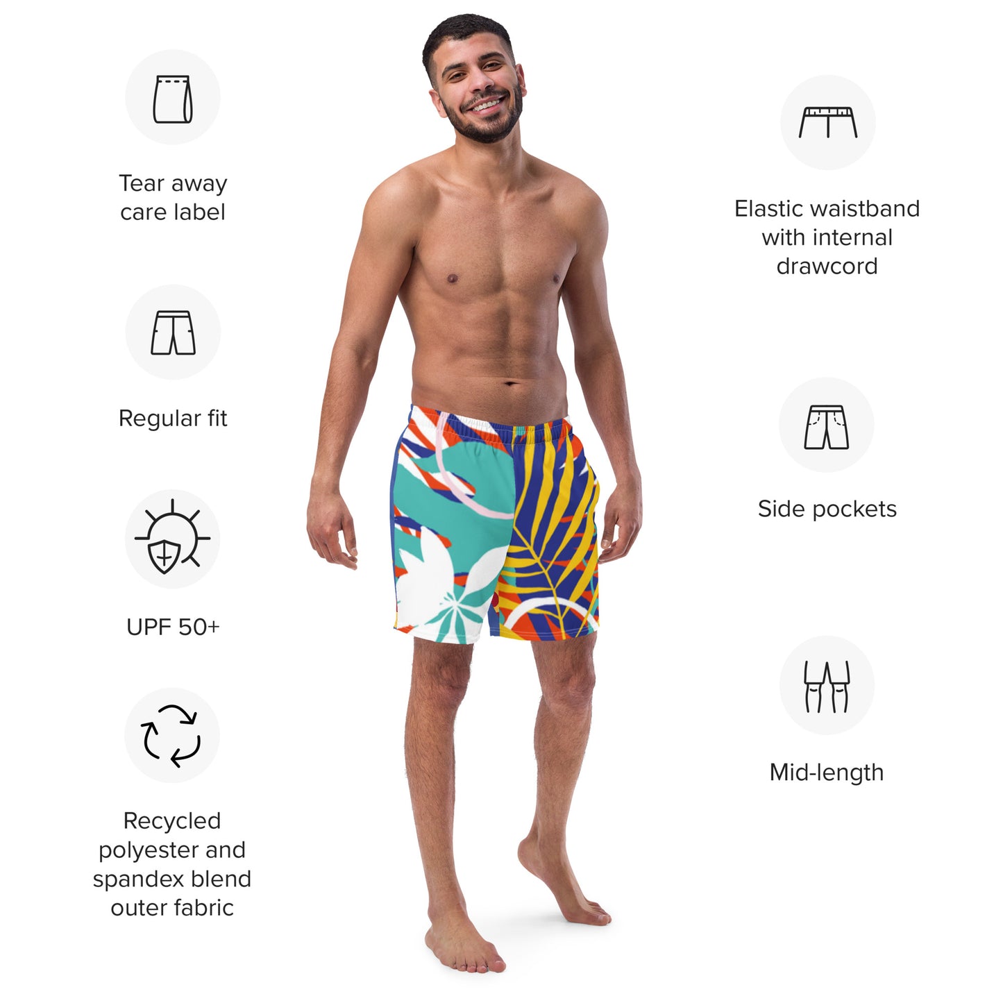 Excel - Pizza Shorts - All-Over Print Recycled Swim Trunks