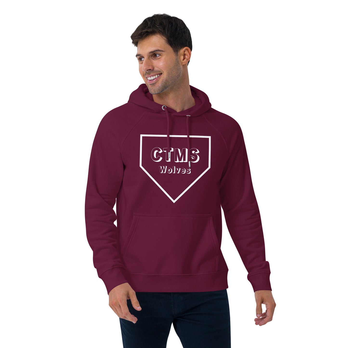ctms baseball - Unisex eco raglan hoodie