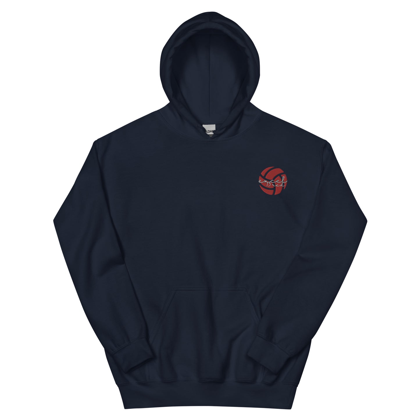 Excel 13 Red Girls - Players' Names - Embroidered Front - Unisex Hoodie