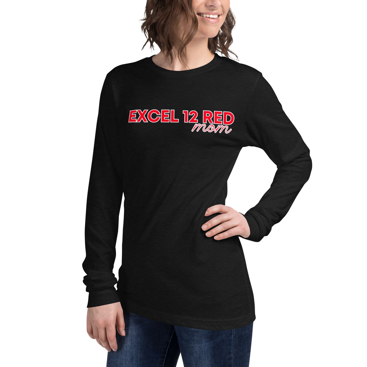 Excel - Boys Volleyball - 12 Red - mom - Long Sleeve Tee
