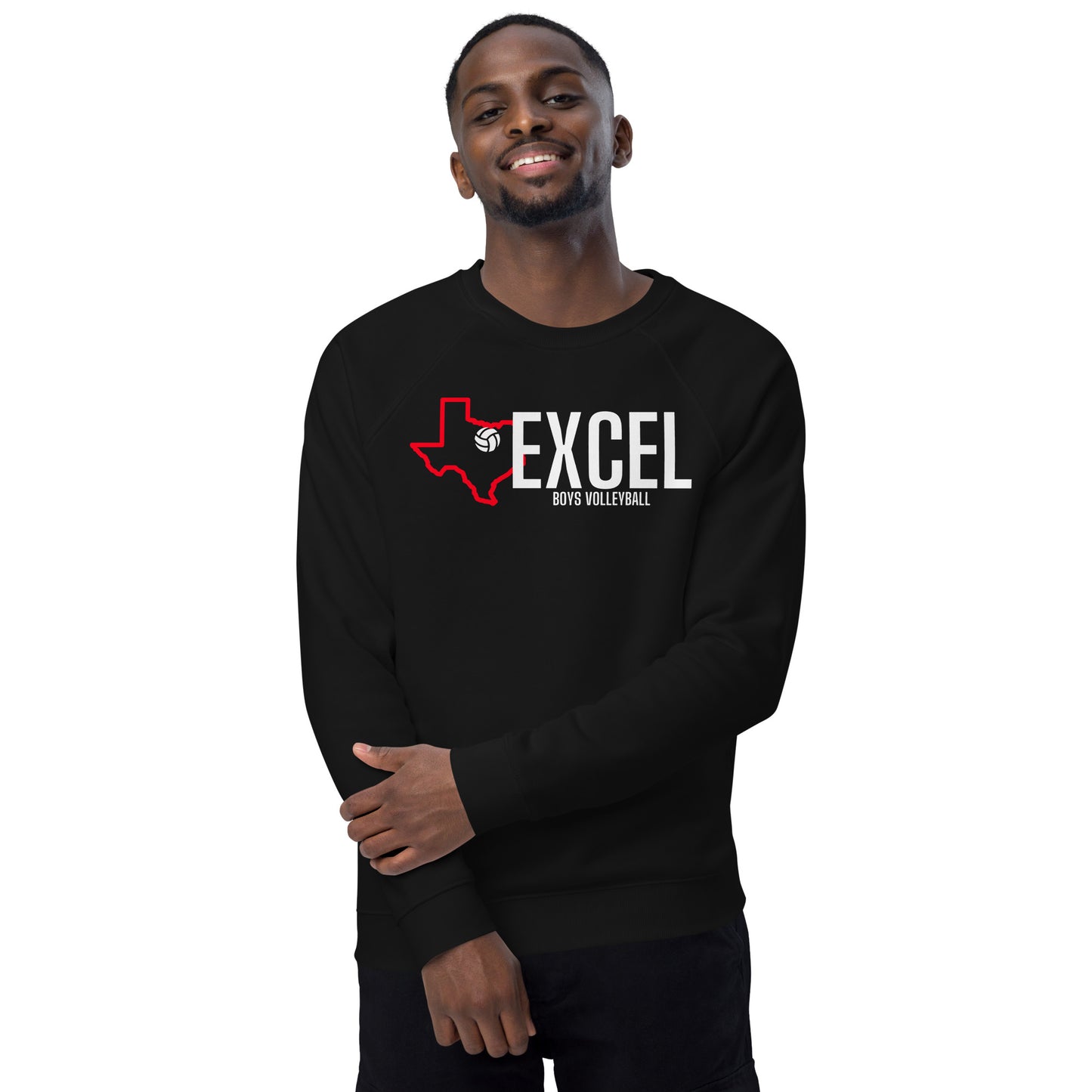 Excel - Boys Volleyball - Unisex organic raglan sweatshirt