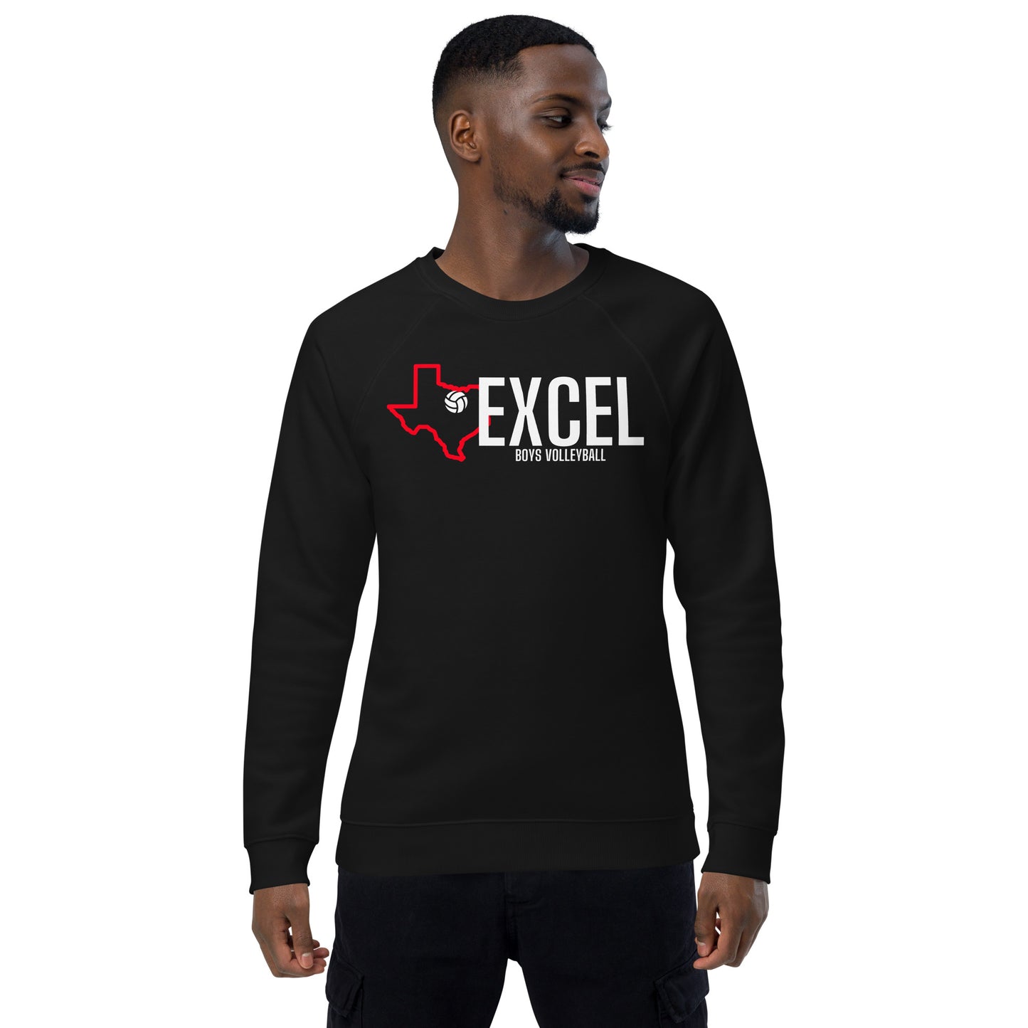 Excel - Boys Volleyball - Unisex organic raglan sweatshirt