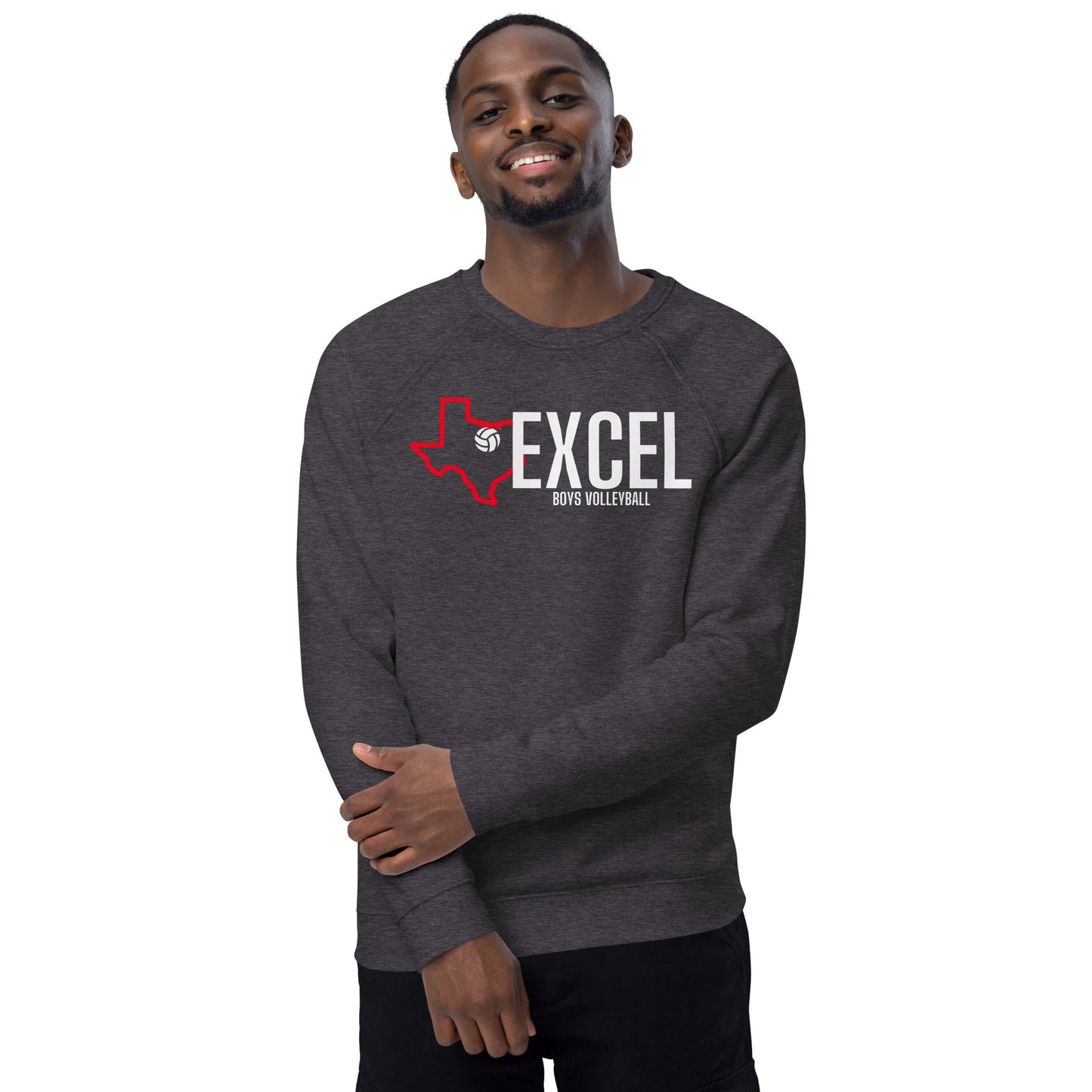 Excel - Boys Volleyball - Unisex organic raglan sweatshirt