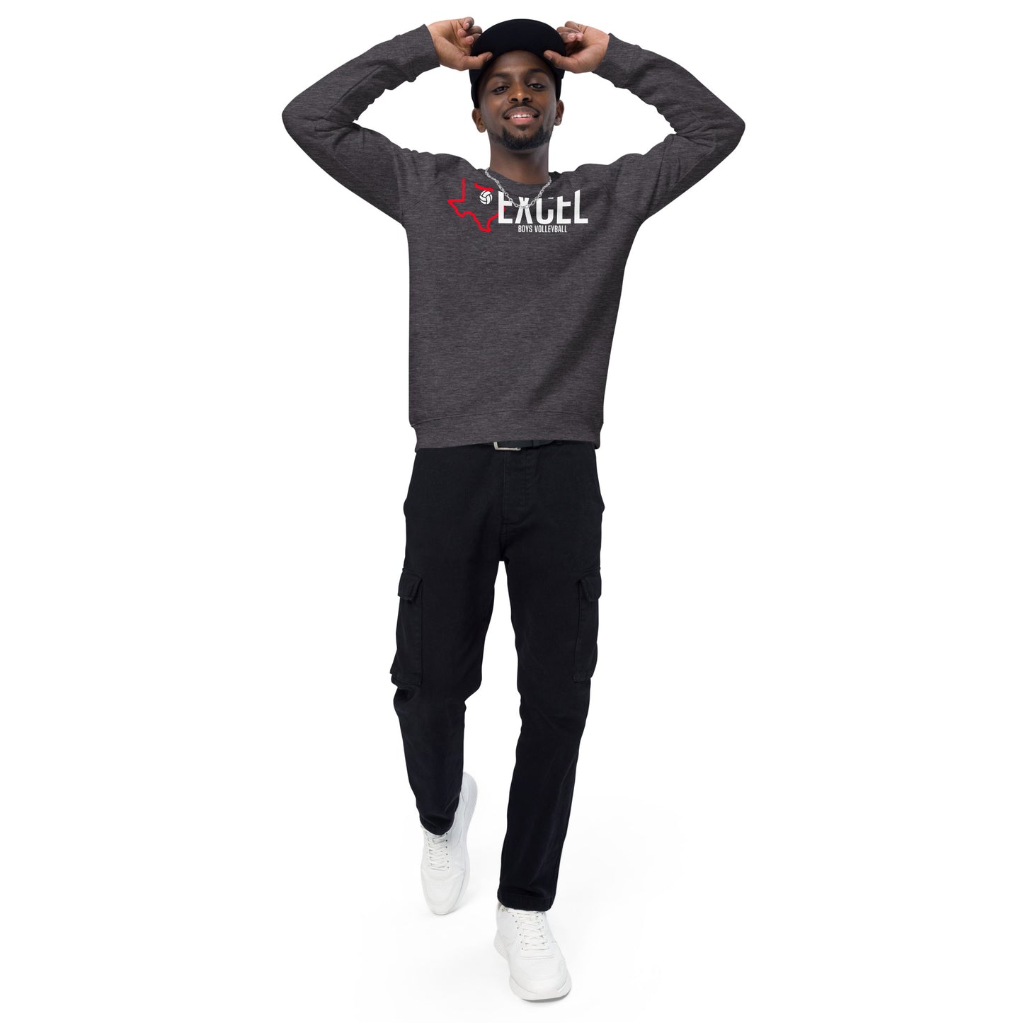 Excel - Boys Volleyball - Unisex organic raglan sweatshirt