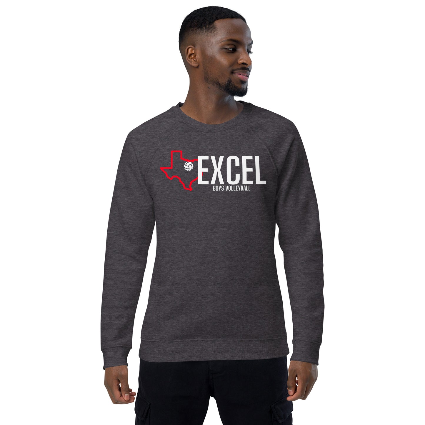 Excel - Boys Volleyball - Unisex organic raglan sweatshirt