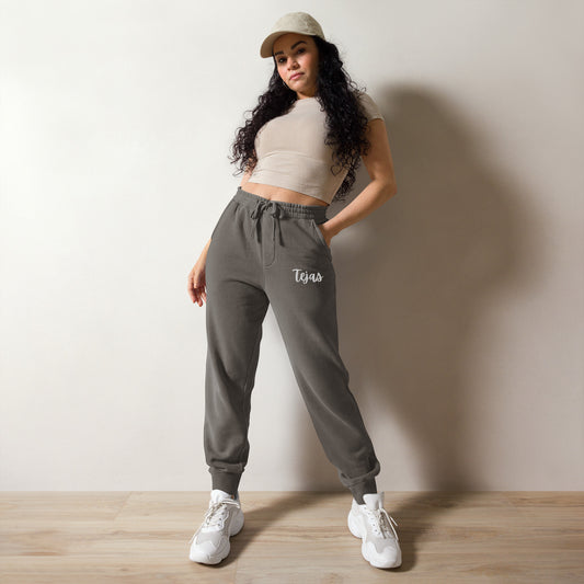 Tejas - Embroidered - Unisex pigment-dyed sweatpants