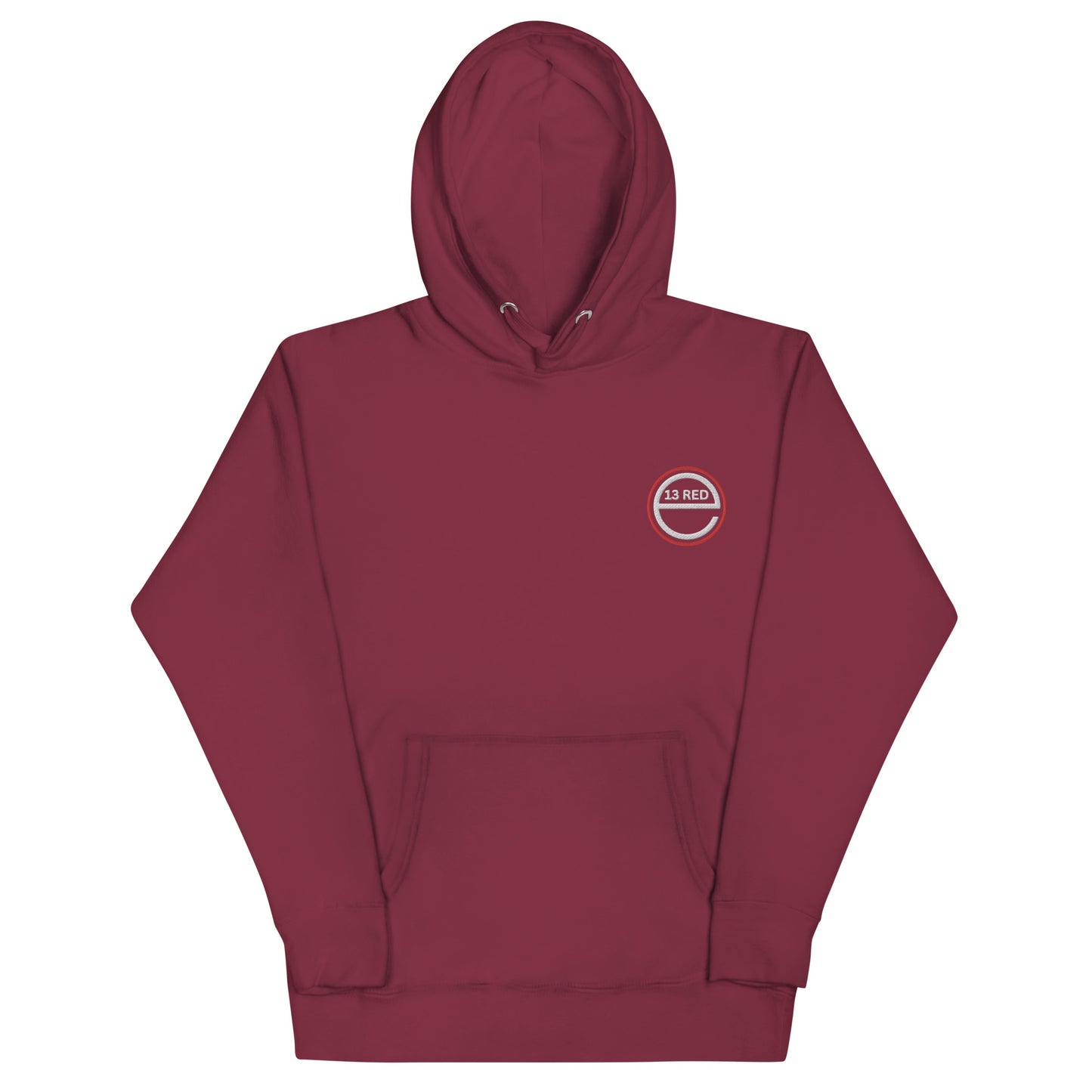 13 Red - Embroidered - Unisex Hoodie