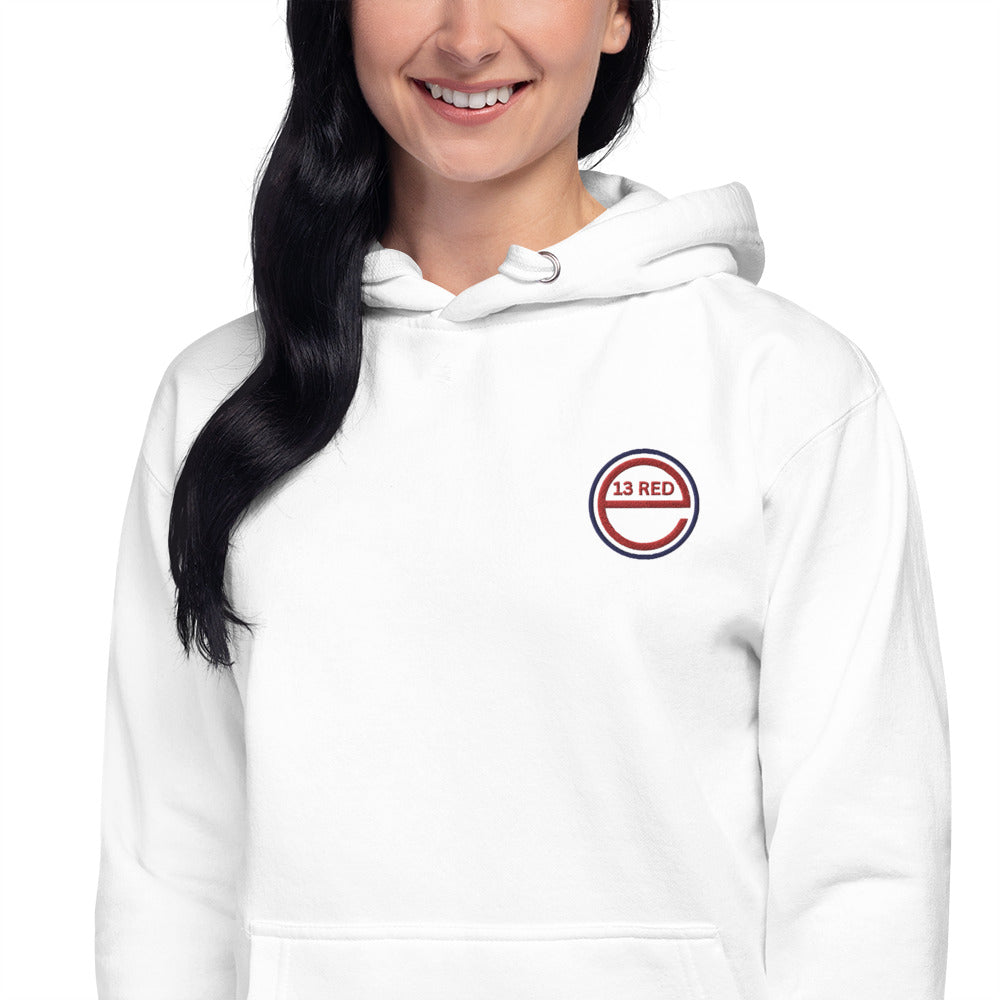 13 Red - Excel - Embroidered - Unisex Hoodie