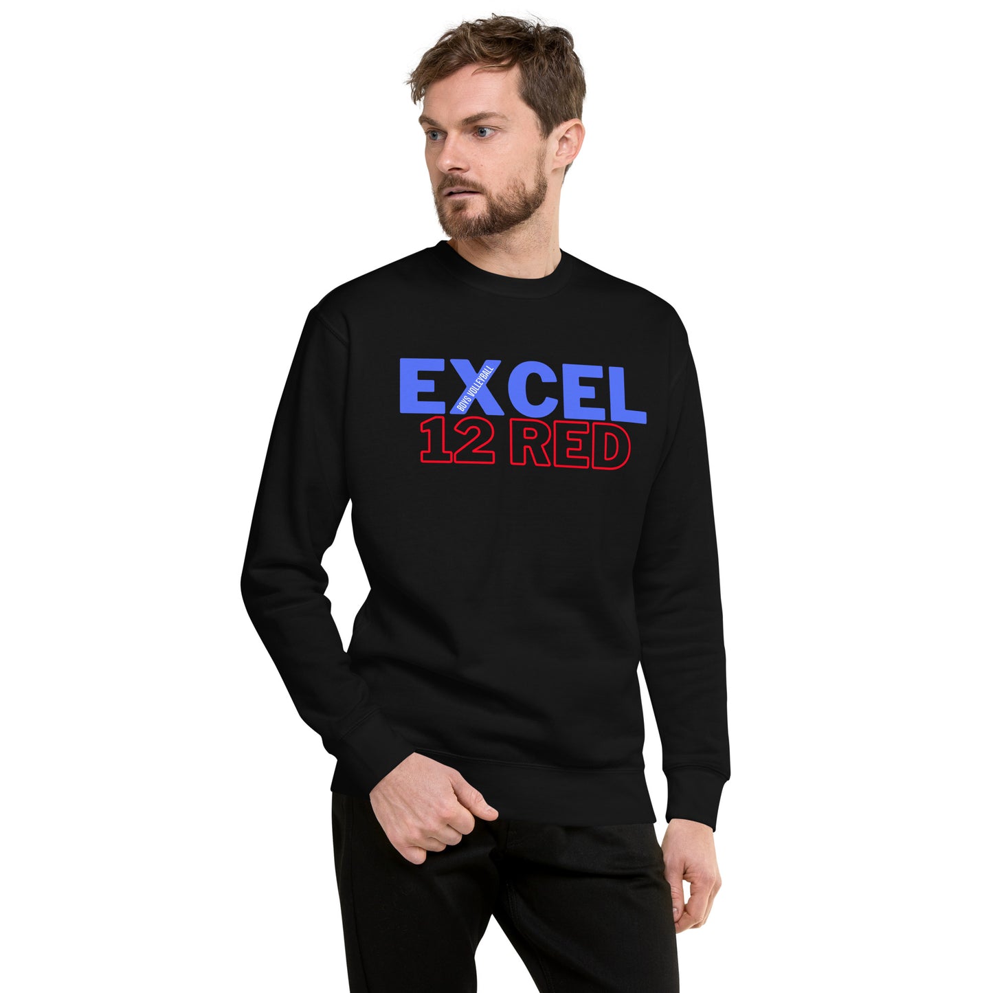 Excel - Boys Volleyball - 12 Red - Unisex Premium Sweatshirt