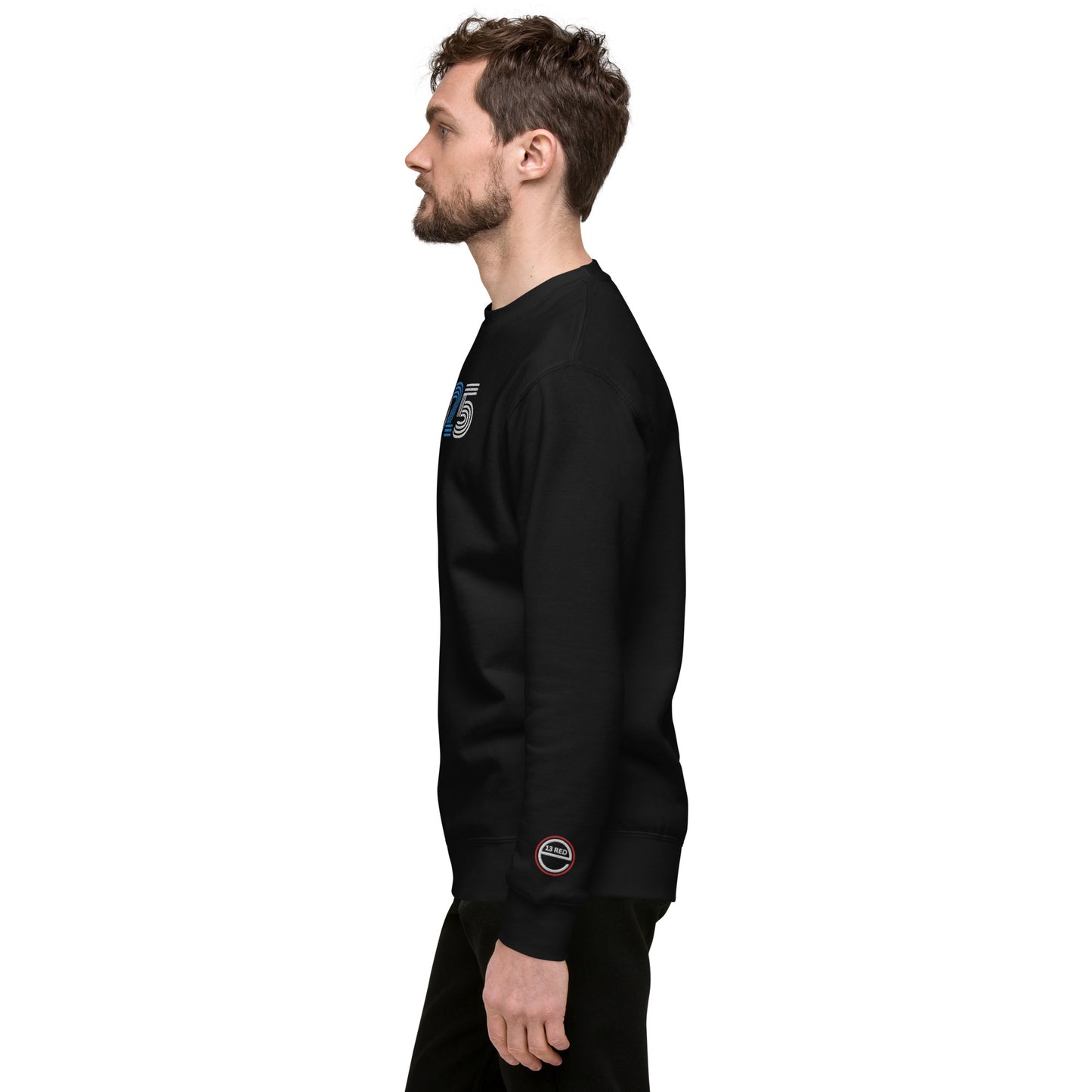 Excel 2025 - 13 RED (on sleeve) - Embroidered - Unisex Premium Sweatshirt