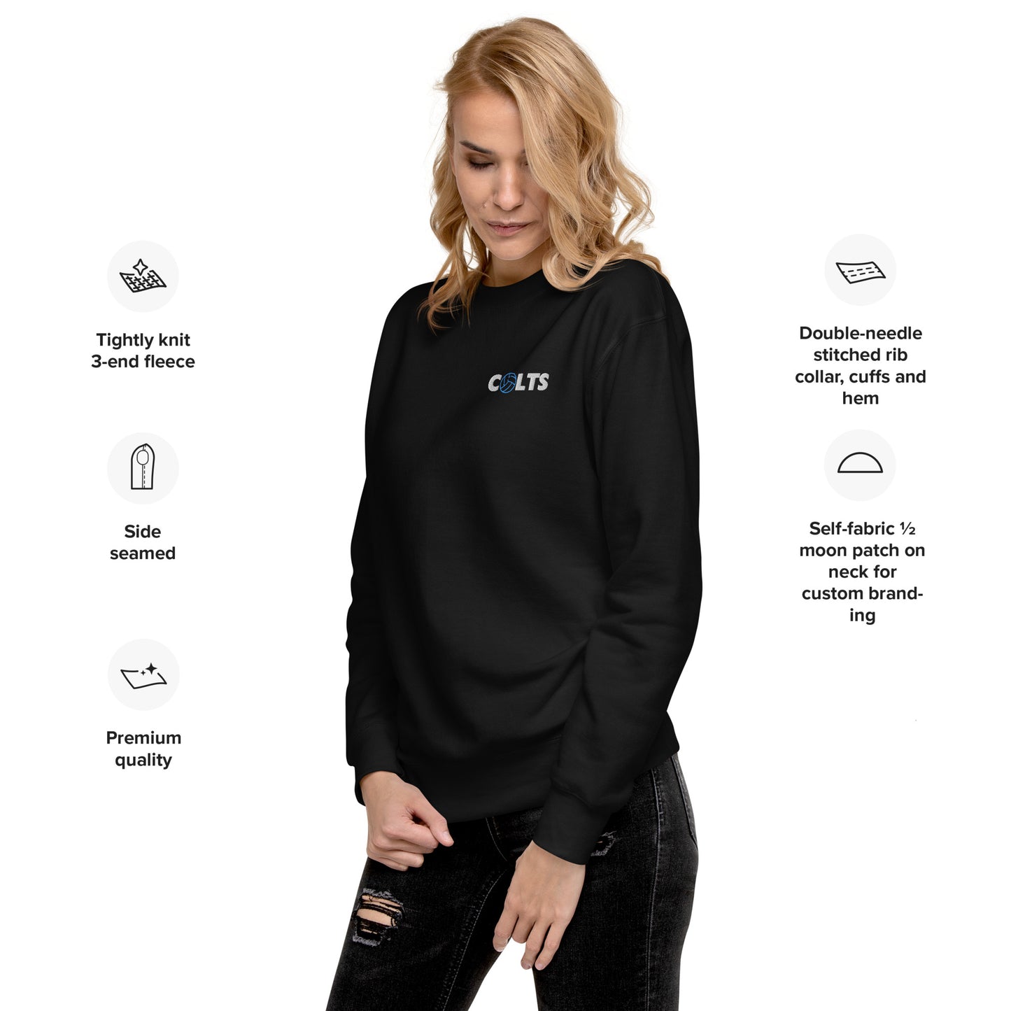 Colts volleyball - Embroidered - Unisex Premium Sweatshirt