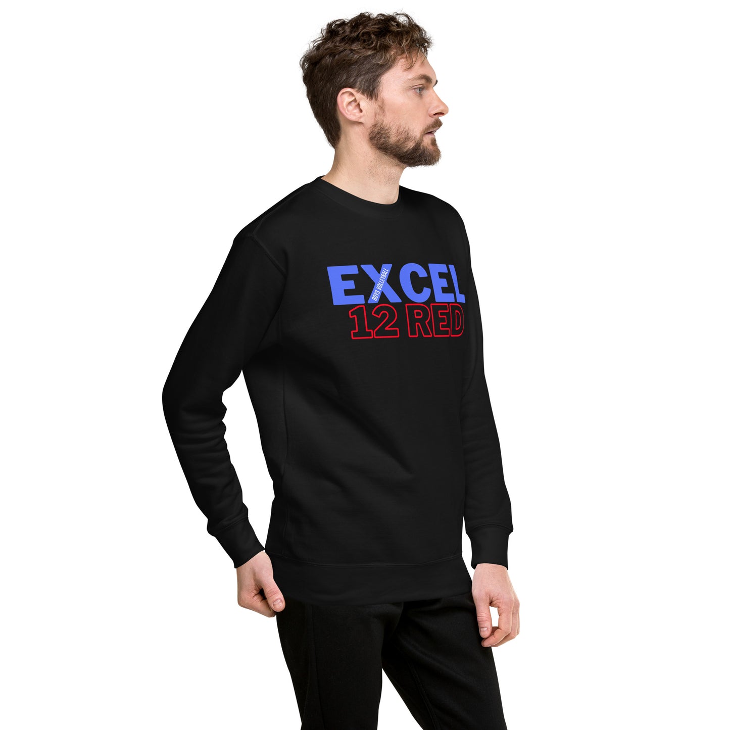 Excel - Boys Volleyball - 12 Red - Unisex Premium Sweatshirt