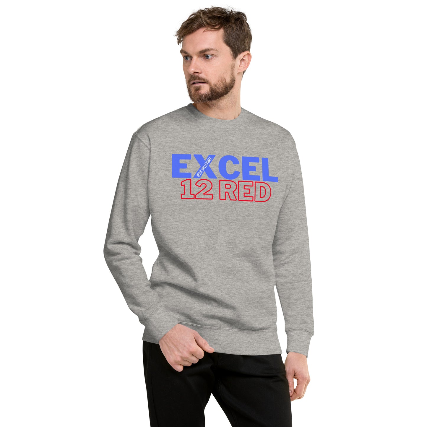 Excel - Boys Volleyball - 12 Red - Unisex Premium Sweatshirt