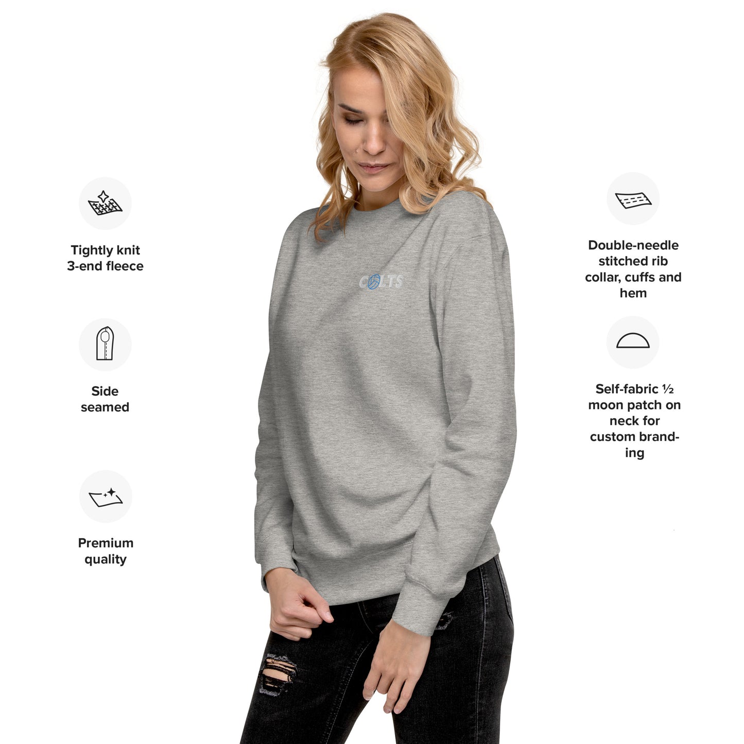 Colts volleyball - Embroidered - Unisex Premium Sweatshirt