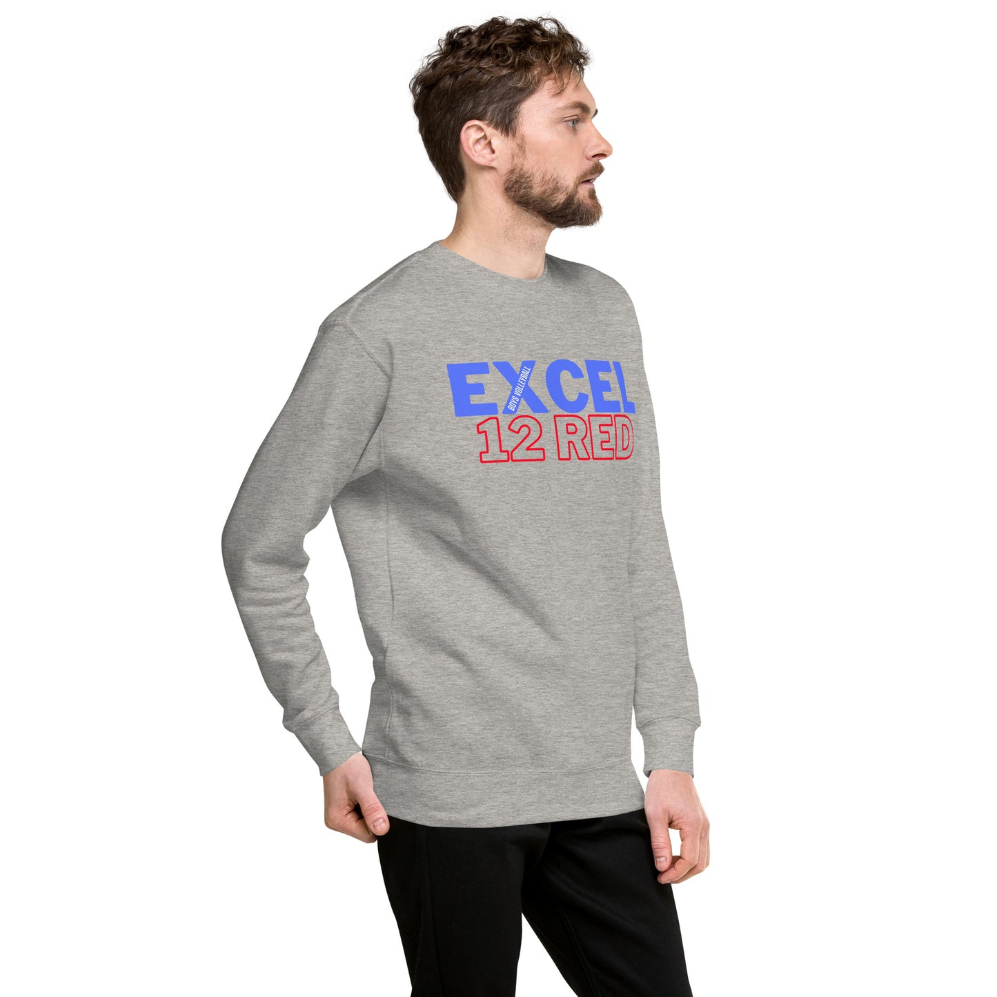 Excel - Boys Volleyball - 12 Red - Unisex Premium Sweatshirt