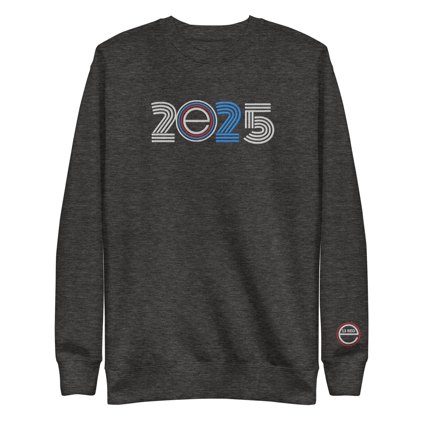 Excel 2025 - 13 RED (on sleeve) - Embroidered - Unisex Premium Sweatshirt