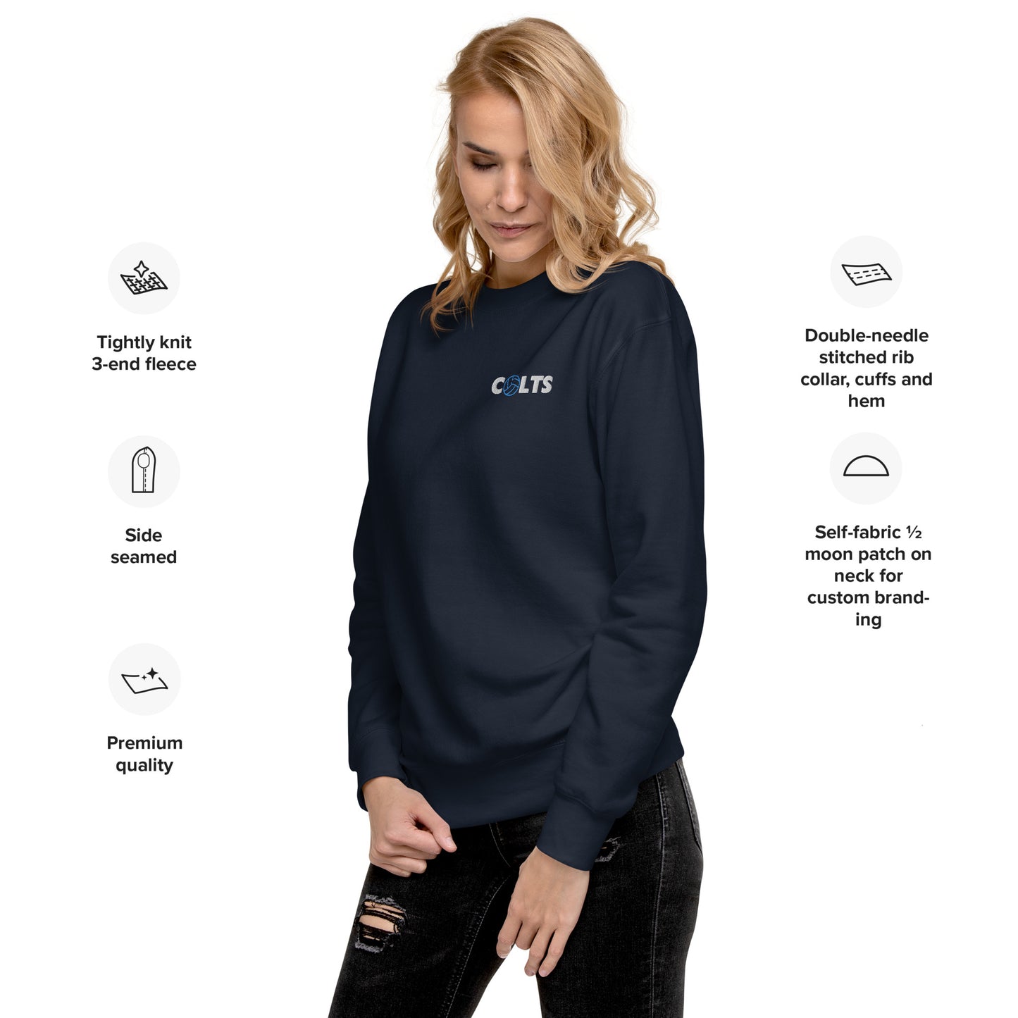 Colts volleyball - Embroidered - Unisex Premium Sweatshirt