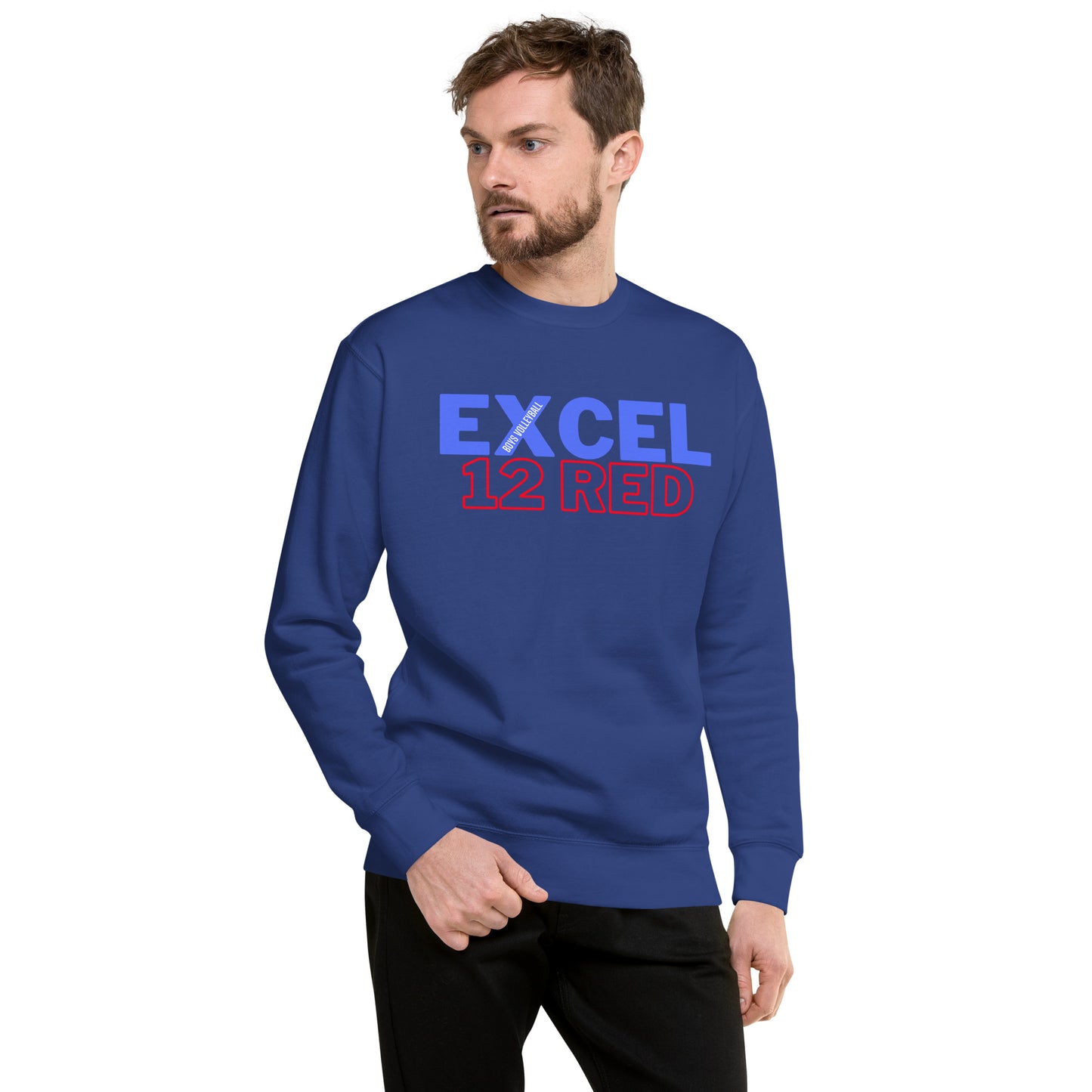 Excel - Boys Volleyball - 12 Red - Unisex Premium Sweatshirt