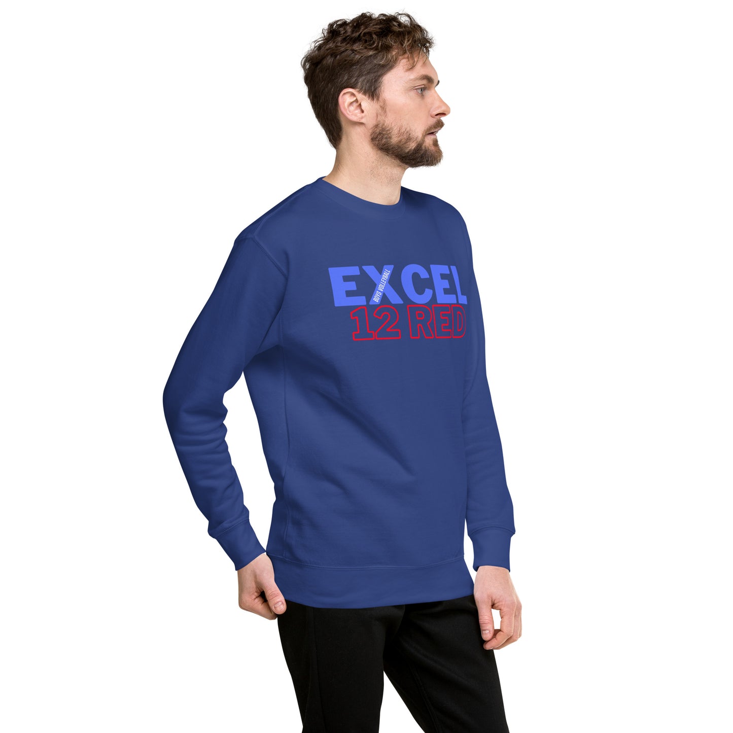 Excel - Boys Volleyball - 12 Red - Unisex Premium Sweatshirt