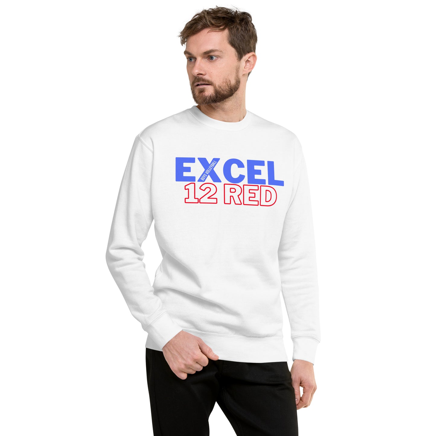 Excel - Boys Volleyball - 12 Red - Unisex Premium Sweatshirt