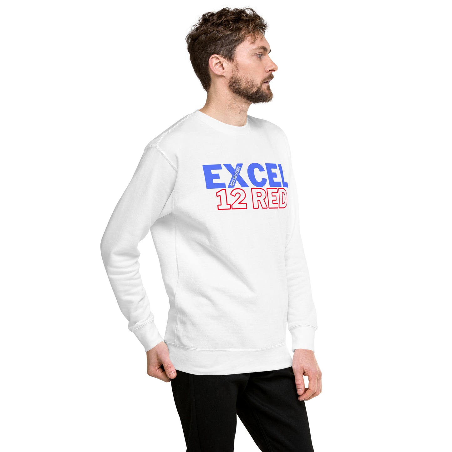 Excel - Boys Volleyball - 12 Red - Unisex Premium Sweatshirt