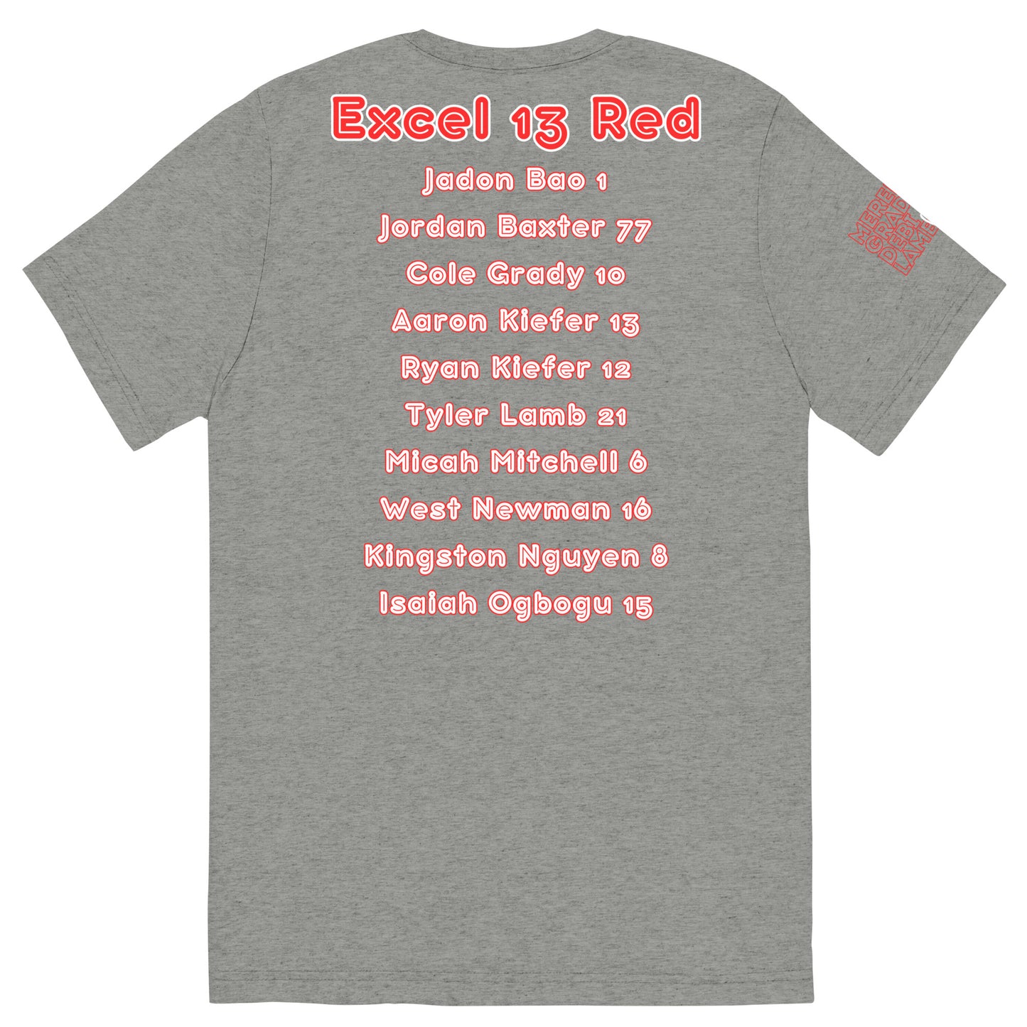 Offical - 13 Red BOYS - Excel Team Shirt - Short sleeve t-shirt
