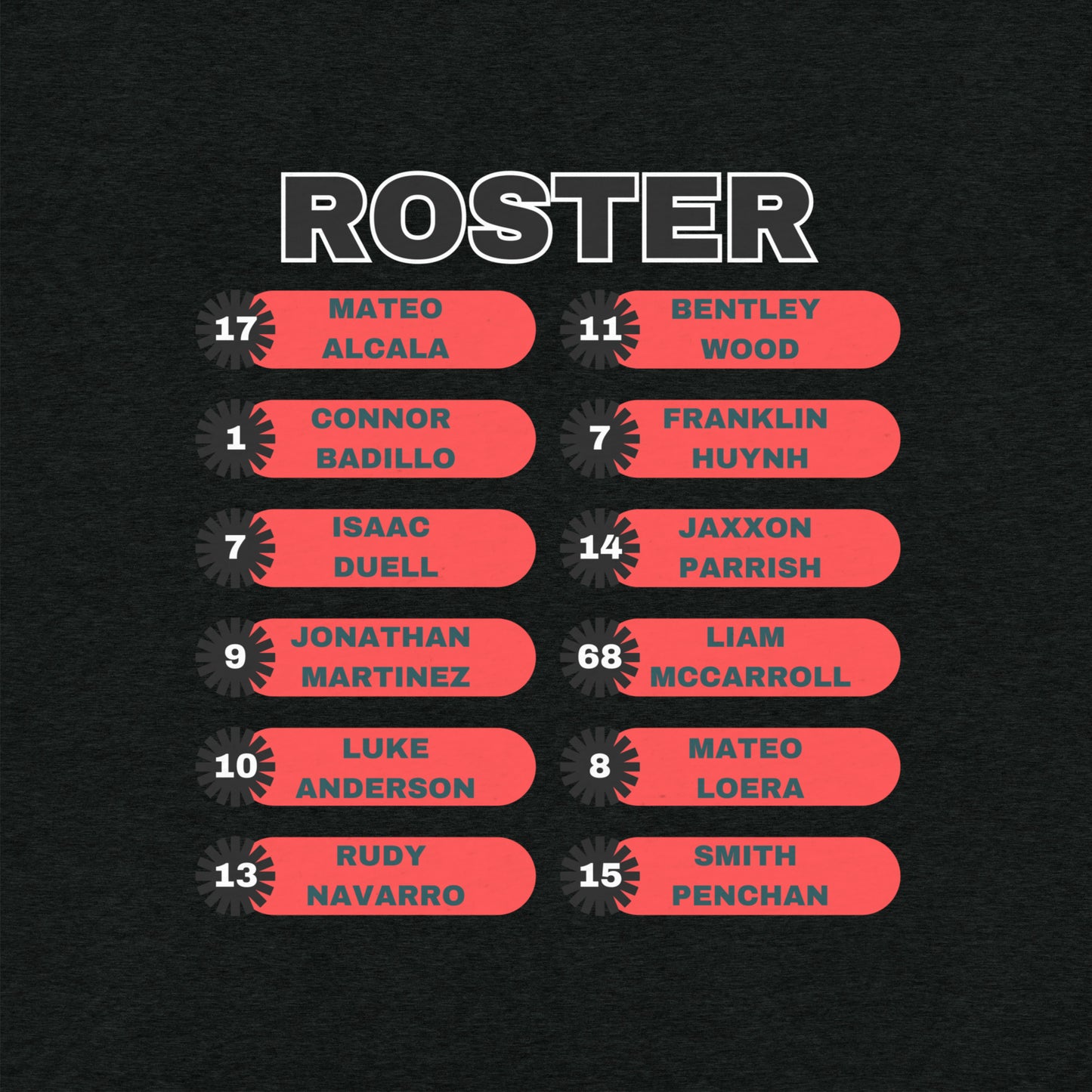 Storm Team Shirt - with roster - Short sleeve t-shirt