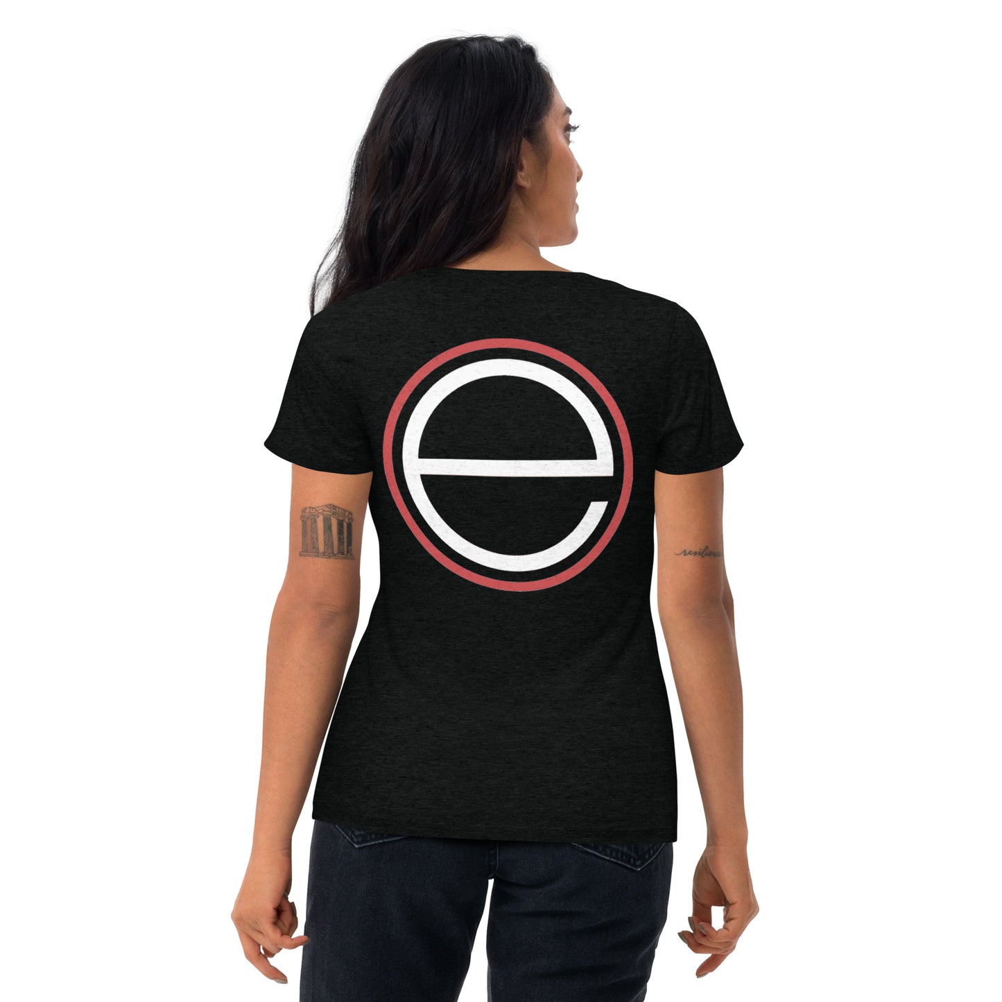 12 White - big E on back - Short sleeve t-shirt