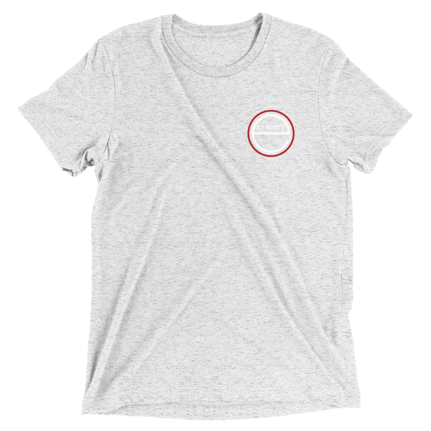 12 White - big E on back - Short sleeve t-shirt