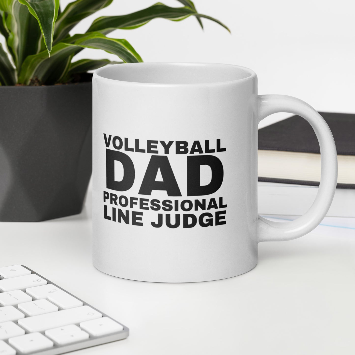 Volleyball Dad - White glossy mug