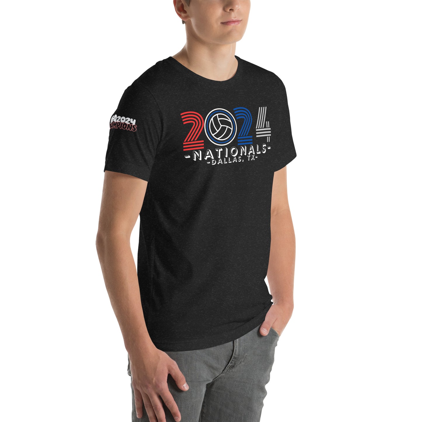 Nationals 2024 - NEQ CHampions on right sleeve - Unisex t-shirt