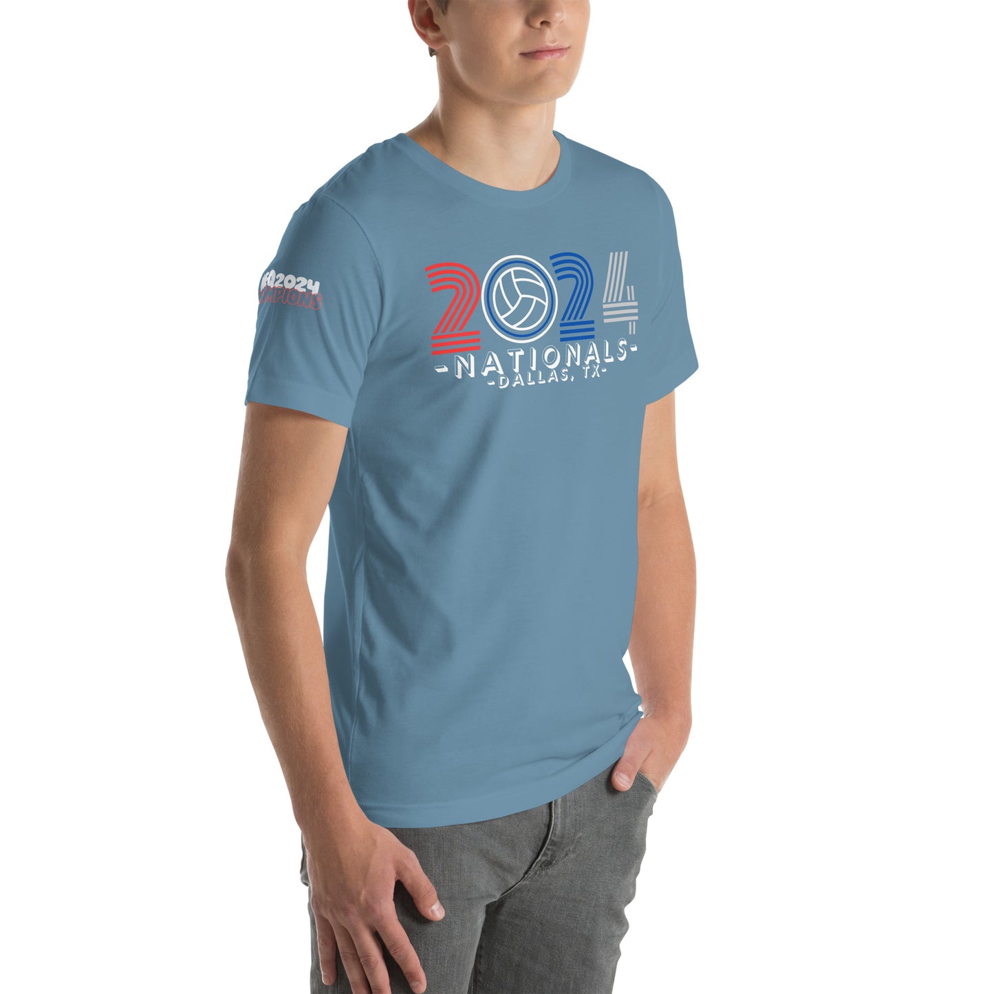 Nationals 2024 - NEQ CHampions on right sleeve - Unisex t-shirt